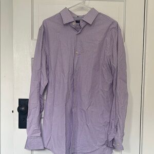 Banana Republic Purple Checkered Dress Shirt